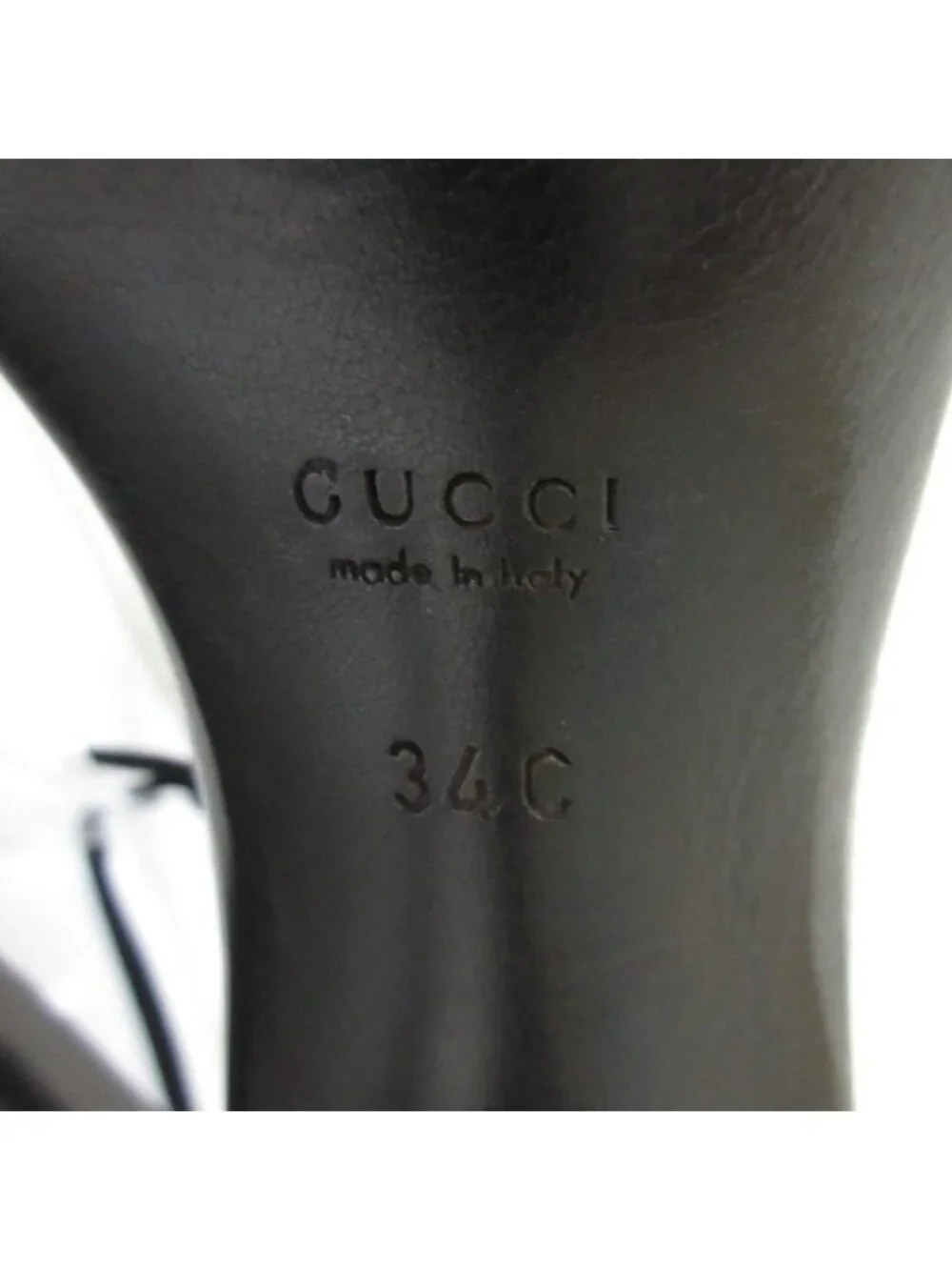 Gucci Ankle Strap High Sandals 34c Black
